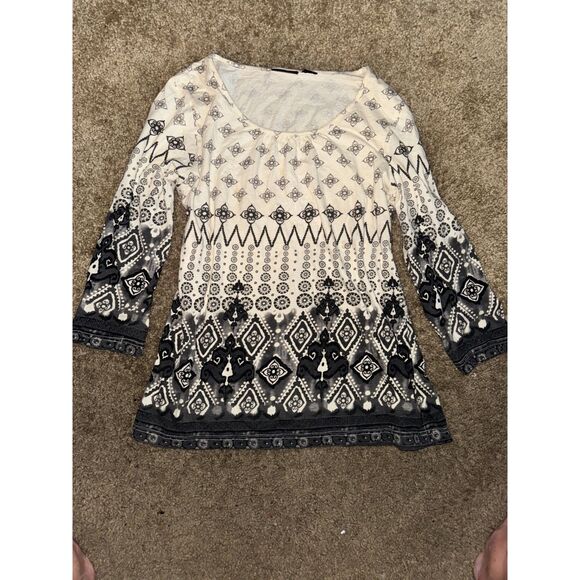 Size Small 100% Cotton Y2K Style 3/4 Sleeve Top - Picture 1 of 3